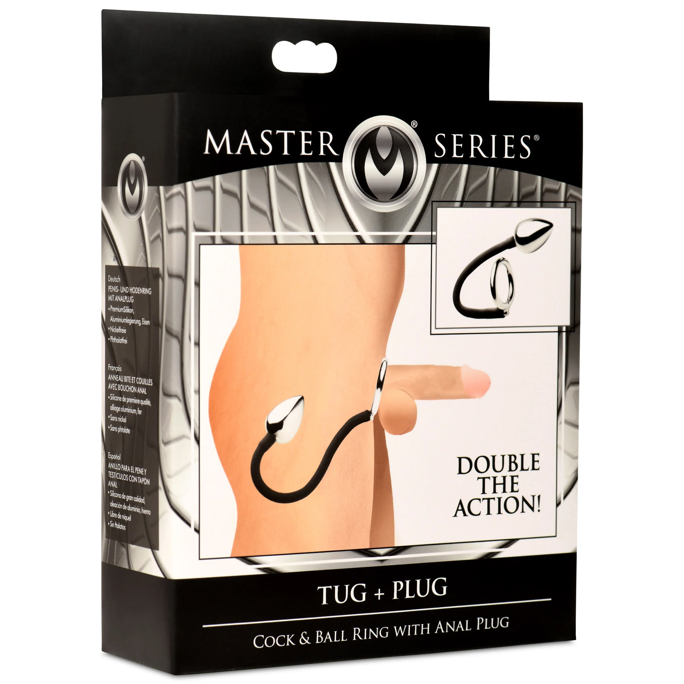 Tug & Plug Dual Stimulation Cock Ring with Anal Plug - Image 7