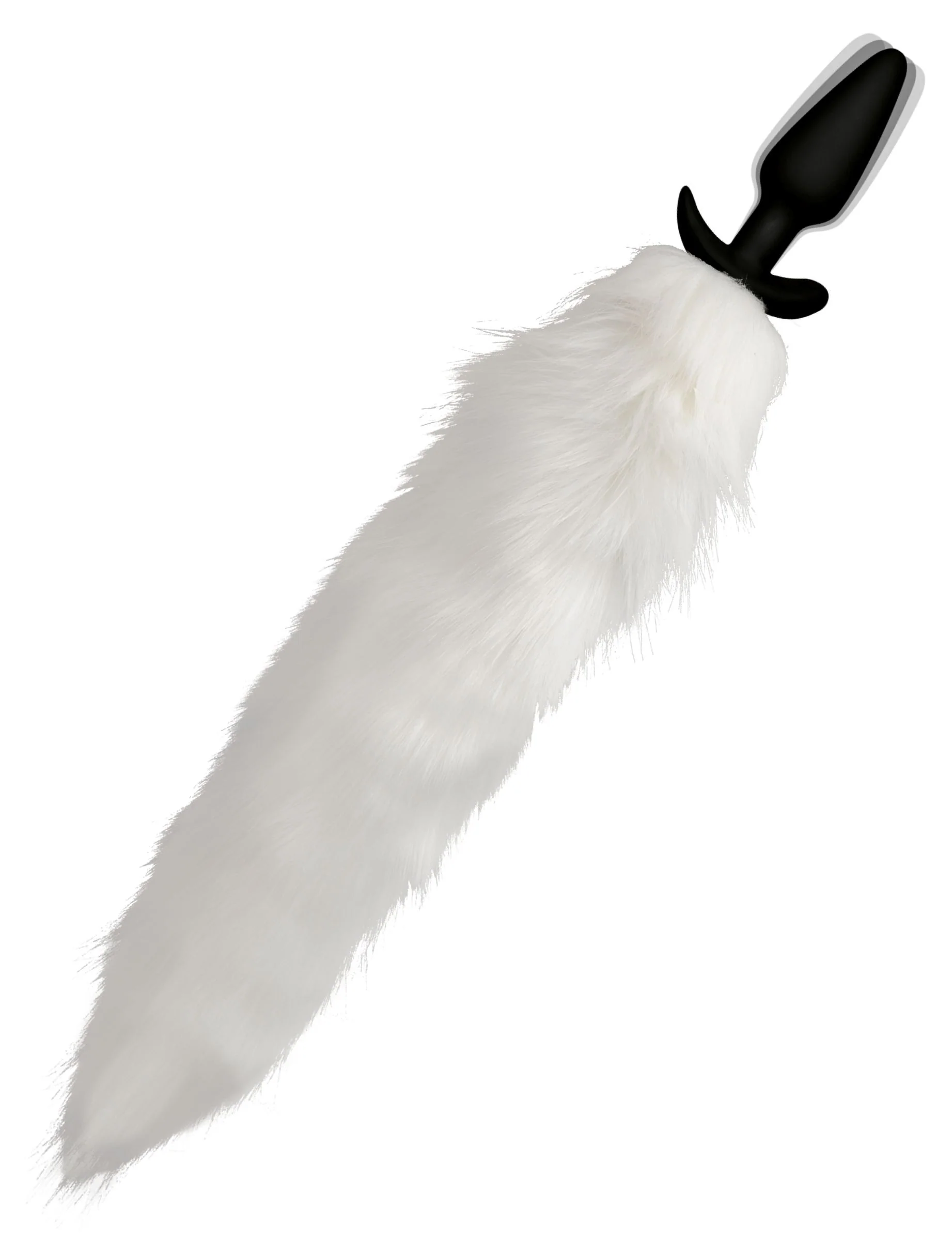 Vibrating White Fox Tail Slender Anal Plug - Image 2