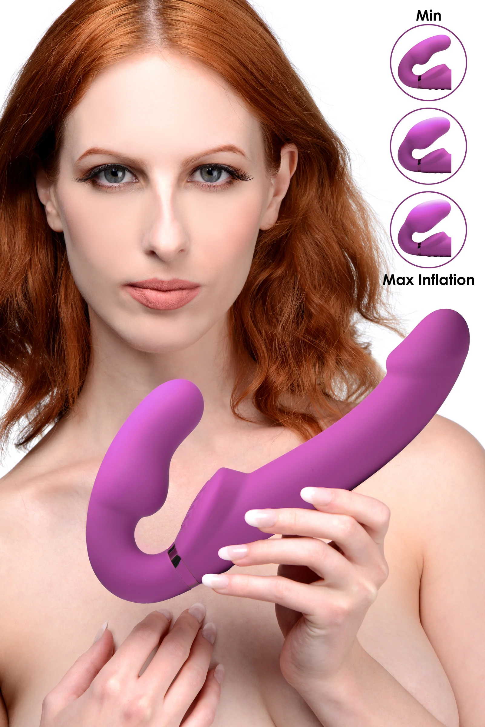 Remote Control Inflatable Vibrating Ergo Fit Strapless Strap-On - Image 5